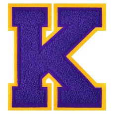 11.4cm(4-1/2인치) 셔닐 레터 패치 퍼플 레터맨 재킷 패치 아이언 온 레터 패치 의류용 대표팀 레터 패치 (레터 M), K