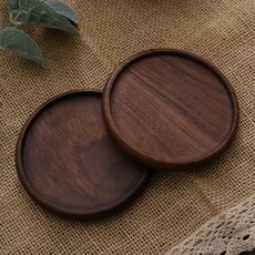 로고 받침 매트 나무 둥근 사각형 호두 머그잔 안경 8cm, 1 pcs, Walnut nd 2