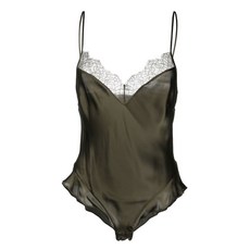 메종클로즈 레이스 트리밍 실크 보디스