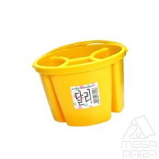 미니사라 달리 수채화 물통 소 노랑색 4칸 175X175X118mm 그림물통