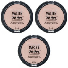 메이블린 마스터 크롬 메탈릭 하이라이터 6.7g, 3개, 050 Molten Rose Gold