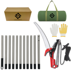 제이에네스 휴대용 가지치기 고지 톱 조립식 장대 가위 4M, 1개