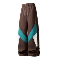 運動長褲 男款 撞色傘兵沖鋒褲 寬鬆直筒 運動休閒長褲