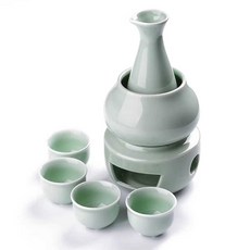 사케 정종술잔 워머세트 아츠캉 도쿠리 병 중탕기, 1개