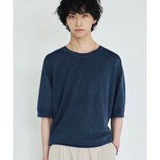 [미나브] 가먼트 다잉 하프 니트 [네이비]