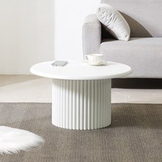 파로마 이프 로드 600 원형 템바보드 거실 테이블, 화이트 FJL1113