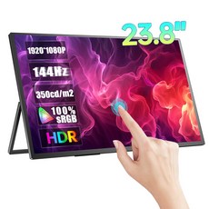23 8인치 144HZ 1080P 180도 가능 노트북 터치스크린 SRGB PS5 모니터 휴대용 조절 스위치용 HDR VESA 스탠드 디스플레이, AU 플러그