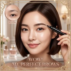 [파인]세밀한 아이브로우 틴트 펜 4갈래 포크 눈썹 메이크업 펜 펜슬 워터프루프 메이크업, 한개 웰컴할인, a