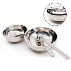 캠핑 식당 스텐 식기세트 밥그릇 국그릇 수저 진공 보온 이중 주방, 1개, 상세페이지 참조