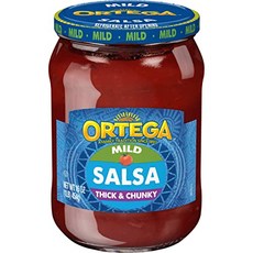 오르테가 마일드 두툼하고 청키한 살사 16온스 Ortega Mild Thick and Chunky Salsa 16 oz, 경증, 16온스(1팩), 1개