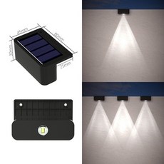 4pcs LED 태양 조명 야외 전원 벽 램프 완벽방수 장식 거리 발코니 빌라에 대 한 햇빛, 01 White Light_03 4PCS