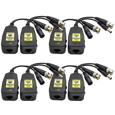 AAOTOKK Power Video Balun DC BNC to Cat5 RJ45 네트워크 트랜시버 HD-CVI/TVI/AHD/CVBS DC 커넥터 포함 720P 960P 10, 4쌍