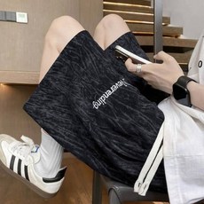 運動短褲 男 輕薄透氣 涼感 彈性 寬褲, 黑色