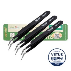 VETUS 프리미엄 트위져 스테인리스 정밀 핀셋 ESD-17, 3개
