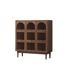 北歐實木書櫃格子儲物櫃展示櫃現代置物架客廳收納櫃子美式鬥櫃 格子櫃 書架 收納櫃 儲物櫃 落地置物架 組閤書櫃 PJKI, 橫9格胡桃木色, 1個