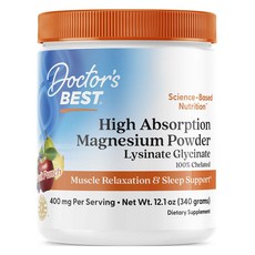 Doctor's BEST 高吸收螯合鎂沖泡粉 水果風味 400mg, 1個, 340g