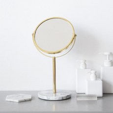 코코마블 대리석 양면 탁상거울 화장대 예쁜 인테리어 소품 원형, 골드