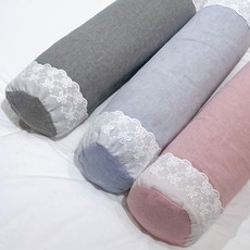 메밀베개 일자 목베개 린넨, 하늘색