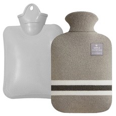 아뜰라임 오래가는 보온 물주머니 핫팩 + 찜질팩 커버 세트 1L 2L, 라이트그레이 2L, 1개