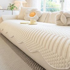 쇼파 커버 쇼파커버 라이트그레이 매트 리지-라이트블루, 1개, 이형 화이트