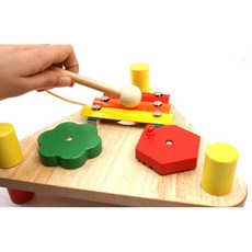 18개월 두들기기 원목삼각형 악기놀이세트 유치원선물 청각발달