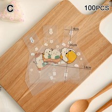 일본식 삼각 해초 오니기리 포장지 스시 도시락 일회용 포장 가방 몰드 제작, Color: 4. Style C-100PCS, 1개