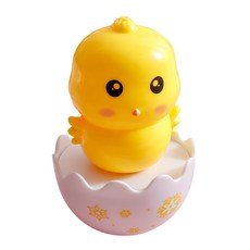 可愛兔子造型不倒翁搖鈴，寶寶啟蒙玩具，安全無毒材質，促進聽覺與觸覺發展, 萌雞, 1個