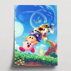 만화 귀여운 커비 포스터 자기 접착 아트 방수 종이 스티커 커피 하우스 벽장식, 1개, 6. z10