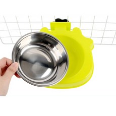 강아지 고양이 사료배급 높낮이 조절 철망 고정 스틸 그릇, 1