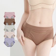 Pink Lady 暖宮生理褲 純棉布料 經期內褲 中高腰內褲 純棉內褲 抗菌防水布 素色生理內褲 0236, 綠
