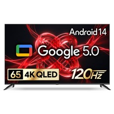 CHIQ 4K UHD QLED 스마트 DLG 120Hz 돌비 AI 구글 5.0 TV, 165cm(65인치), UA651QLED Google5.0 120Hz 2025, 무타공 벽걸이형, 방문설치