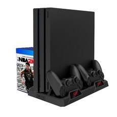 P4 series PS4 무선도킹 쿨링 듀얼쇼크 충전스탠드 플스4 프로 슬림 전기종 호환, 1개, FP4-18119 충전 스탠드 거치대