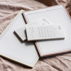 UNUNIQUE B5 모눈 가로 떡메 공시생 떡메모지 노트 패드 대떡메 공부 필기 메모지, 매그놀리아화이트