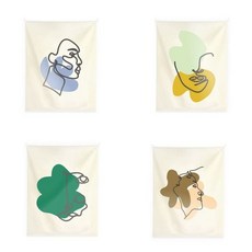 추상화 페이스드로잉 작은창 벽장식 패브릭포스터 가림막커튼 50x70cm..31028591