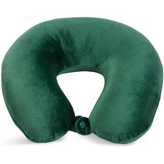 Wolf Essentials 성인용 아늑하고 부드러운 극세사 목 베개 여행용 - 컴팩트 세탁기 세탁 가능 - 비행기 자동차 또는 가정용으로 적합 - 미국에서 충전 및 마감, Green