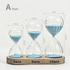 創意套裝沙漏3 6 10分鐘組合計時器ins時尚家居擺件玻璃工藝品, sl2066 三件套 套裝沙漏 A款:sl2066 三件套 套裝沙漏 A款