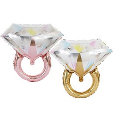 프로포즈 다이아몬드 이벤트 호일 은박 풍선 2개, 골드+핑크