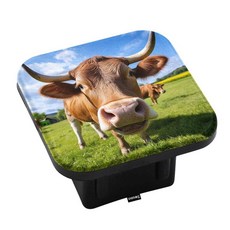 Swono 견인 히치 커버 영국 국기 빈티지 국기 트레일러 튜브 플러그 캡 범용 핏 5.1cm(2인치) 리시버 픽업 트럭 SUV 자동차용 337799, Bull