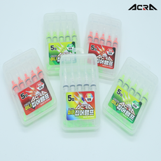 아크라 그린 레드 오색 점등 점멸 집어등 집어램프 5개입 배터리 포함, 1세트, 레드 점멸