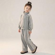 여아 트레이닝복 상하복세트 반집업 스트라이프 후드 세트