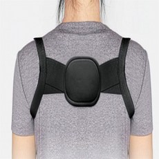 바른자세 체형 라운드숄더 굽은 말린 어깨 밴드 교 정기, 블랙 L