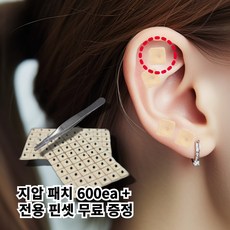 이혈테라피 귀지압 패치 이혈기석 귀침 혈자리 [핀셋 증정], 지압패치+핀셋