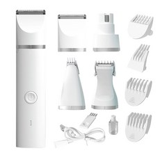 寵物剃毛器 4合1 多功能寵物美容電剪 IPX7防水 USB充電 靜音低噪, 1個, 寵物剃毛器盒裝1入