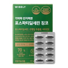 와이즐리 기억력 인지력엔 포스파티딜세린 징코 300, 1개, 60정