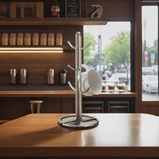 스탠드 실버 6구 컵걸이 컵정리대, 1개