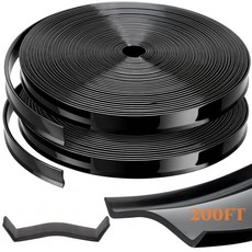 Acshio 2롤 RV 인서트 몰딩 트림 2.5cm x 30.5m(1인치 100피트) 튼튼한 TPE 나사 커버 외부 유연한 홈통 코너 솔기 루프 엣지 트랙 캠핑카 여행 트