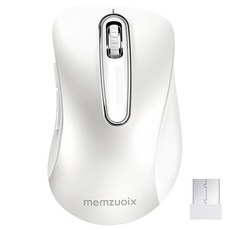 멤주익스 무선 마우스 휴대용 노트북 PC 사무용, 화이트
