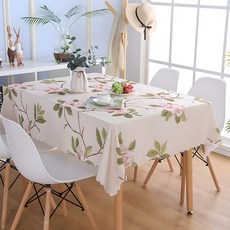 BILLY'S HOUSE 山茶花亞麻桌布, 高雅山茶花, 6人用(180 x 130cm)