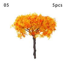다색 플라스틱 미니어처 모델 나무 인공 나무 기차 철도 레이아웃 풍경 건축 조경 액세서리 5 개, 25 B5 -4cm