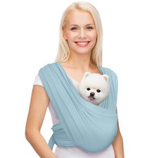 AnccoPlus 요통 감소 설계 반려동물 슬링백 전면 캐리어 부드러운 면 소재 차콜 블랙 (Size-Plus Color-Blue)